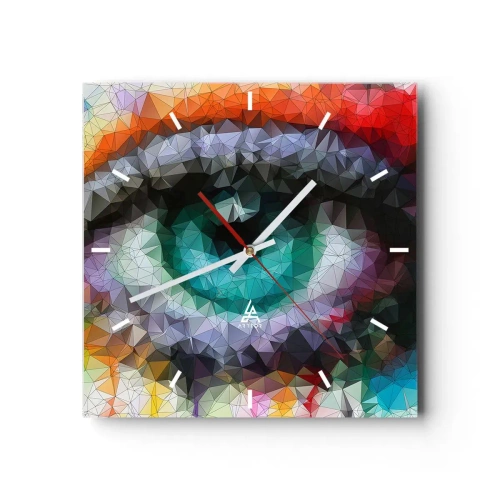 Horloge murale - Pendule murale - Lueur cristalline des yeux - 40x40 cm