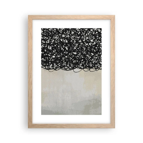 Affiche dans un chêne clair - Poster - Abstraction turbulente - 30x40 cm