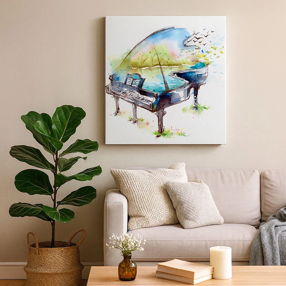 Impression sur toile - Image sur toile - Enchanté en musique - 30x30 cm