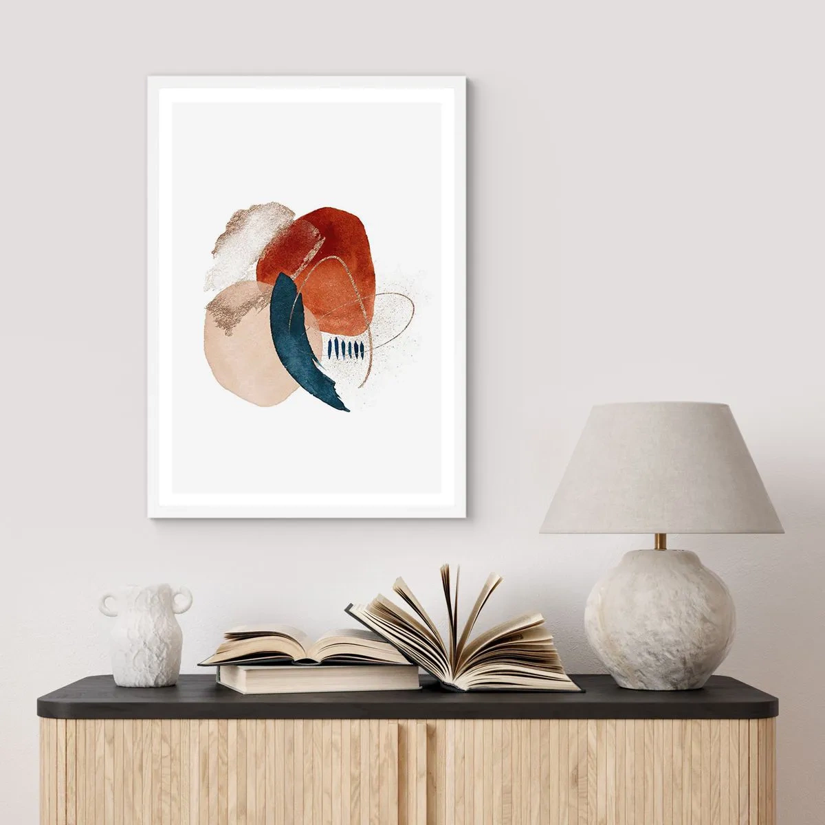 Affiche dans un cadre blanc - Poster - Composition ovale - 70x100 cm