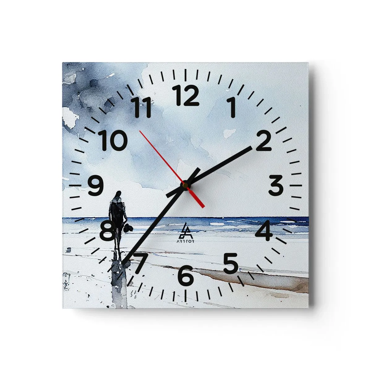 Horloge murale - Pendule murale - Conversation avec la mer - 40x40 cm