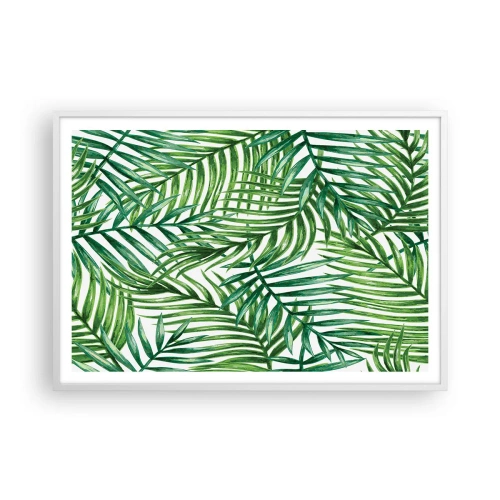 Affiche dans un cadre blanc - Poster - Sous la canopée verte - 100x70 cm