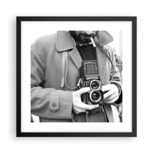 Affiche dans un cadre noir - Poster - Dans un style rétro - 40x40 cm