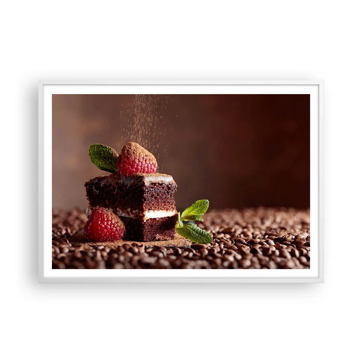 Affiche dans un cadre blanc - Poster - La vie est douce - 100x70 cm