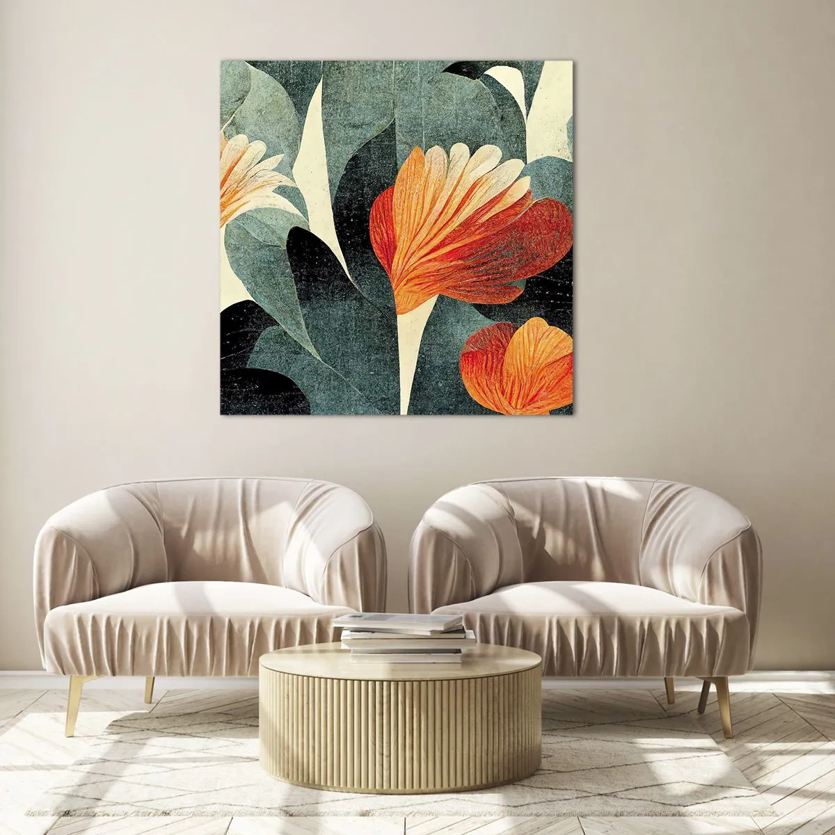 Impression sur verre - Image sur verre - La chaleur des tropiques et la fraîcheur de la verdure - 60x60 cm