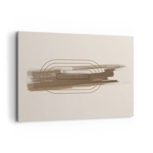 Impression sur toile - Image sur toile - Une composition minimaliste dans les tons beige et gris avec un motif géométrique - 100x70cm - Parfum de gris - Décoration murale moderne pour le salon et la chambre ARTTOR