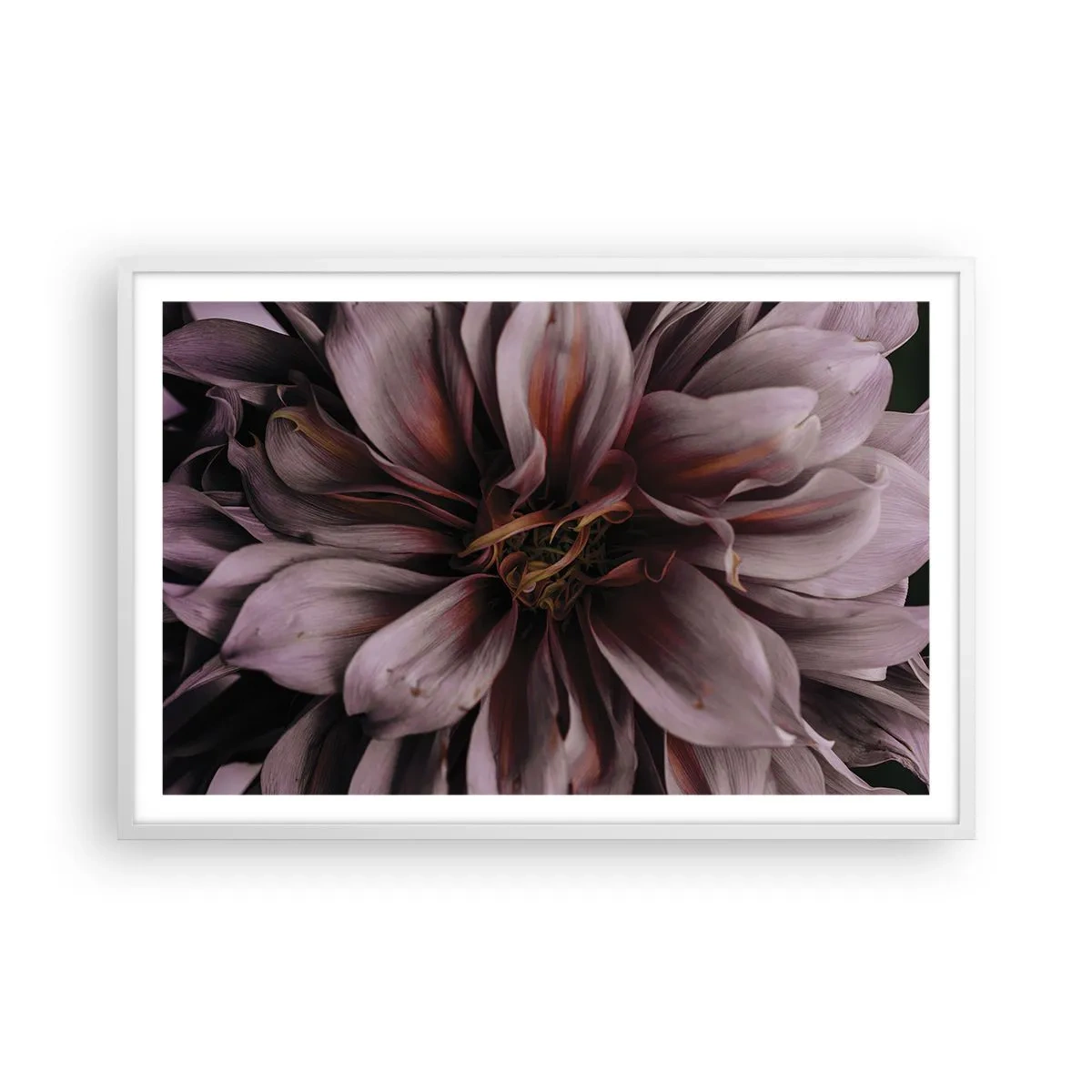 Affiche dans un cadre blanc - Poster - Un coeur fleuri - 91x61 cm