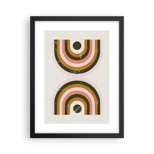 Affiche dans un cadre noir - Poster - Abstraction jumelle - 30x40 cm