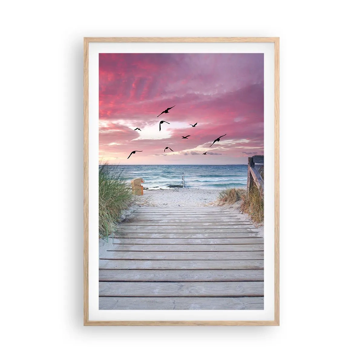 Affiche dans un chêne clair - Poster - Impression de la Baltique - 61x91 cm