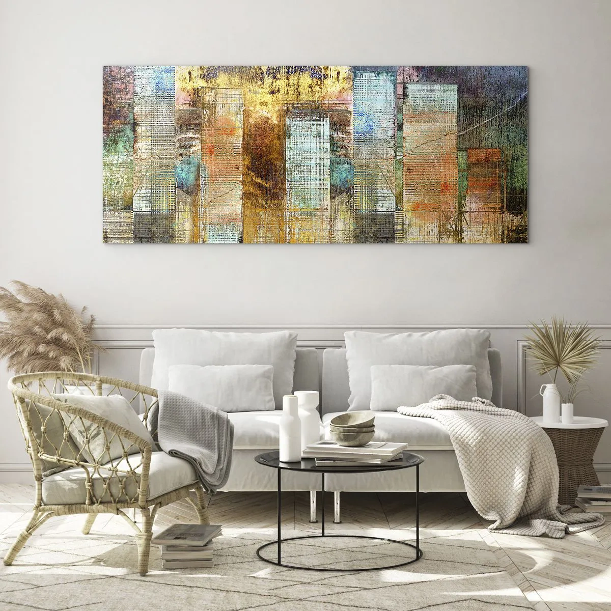 Impression sur verre - Image sur verre - Une métropole ensoleillée - 90x30 cm