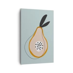 Impression sur toile - Image sur toile - Poire abstraite sur fond clair - 80x120cm - Pénétrer la nature des choses - Décoration murale moderne pour le salon et la chambre ARTTOR