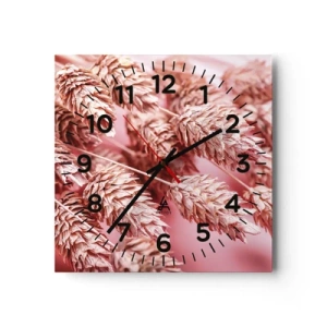 Horloge murale - Pendule murale - Une cascade florale en rose - 30x30 cm