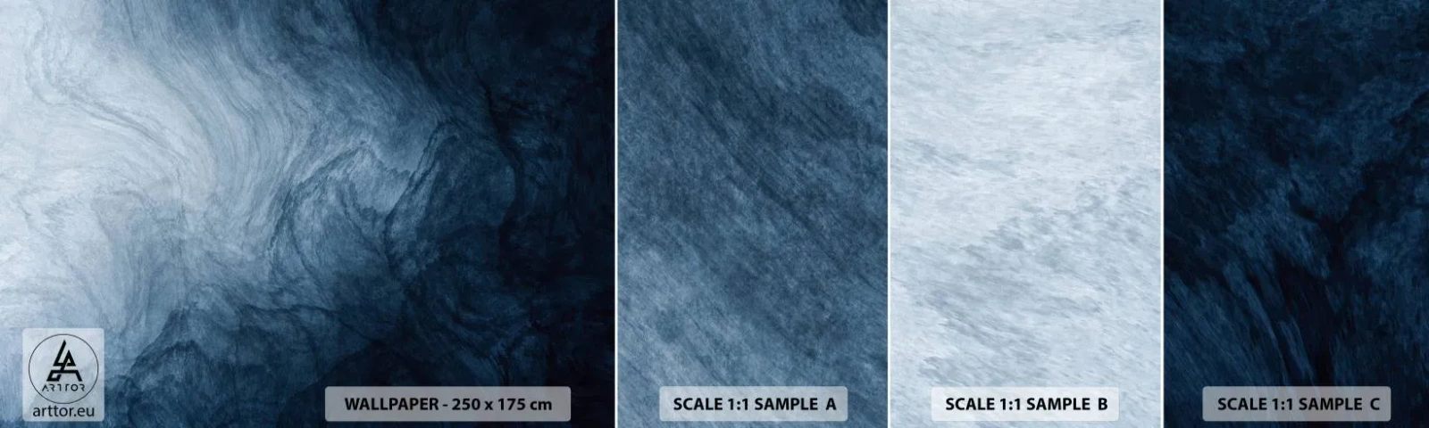 Échantillon de Papier Peint Autocollant Deluxe Sticker - Atteindre en profondeur - Abstraction, Morceau, Art moderne - 100x30 cm