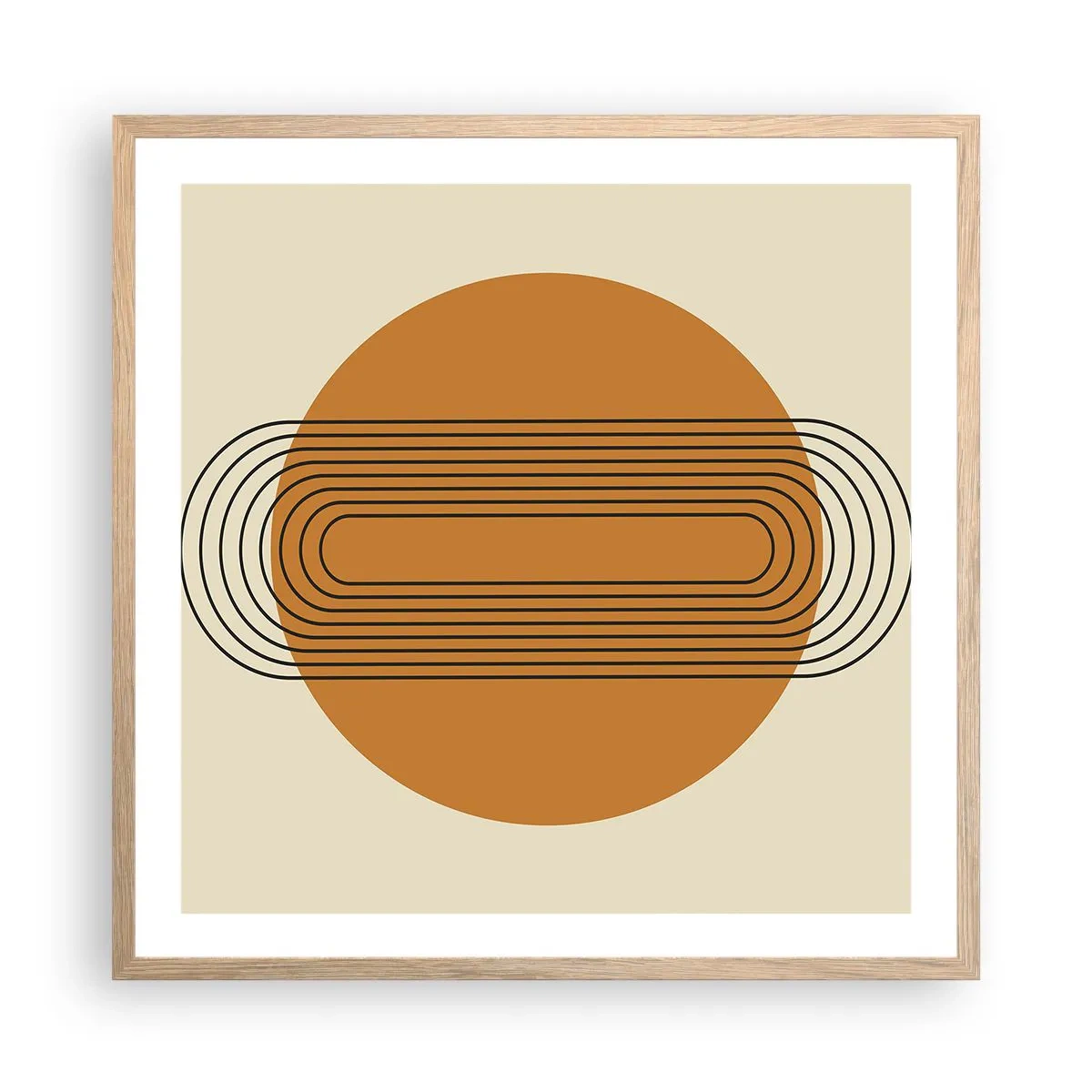 Affiche dans un chêne clair - Poster - Plan idéal - 60x60 cm