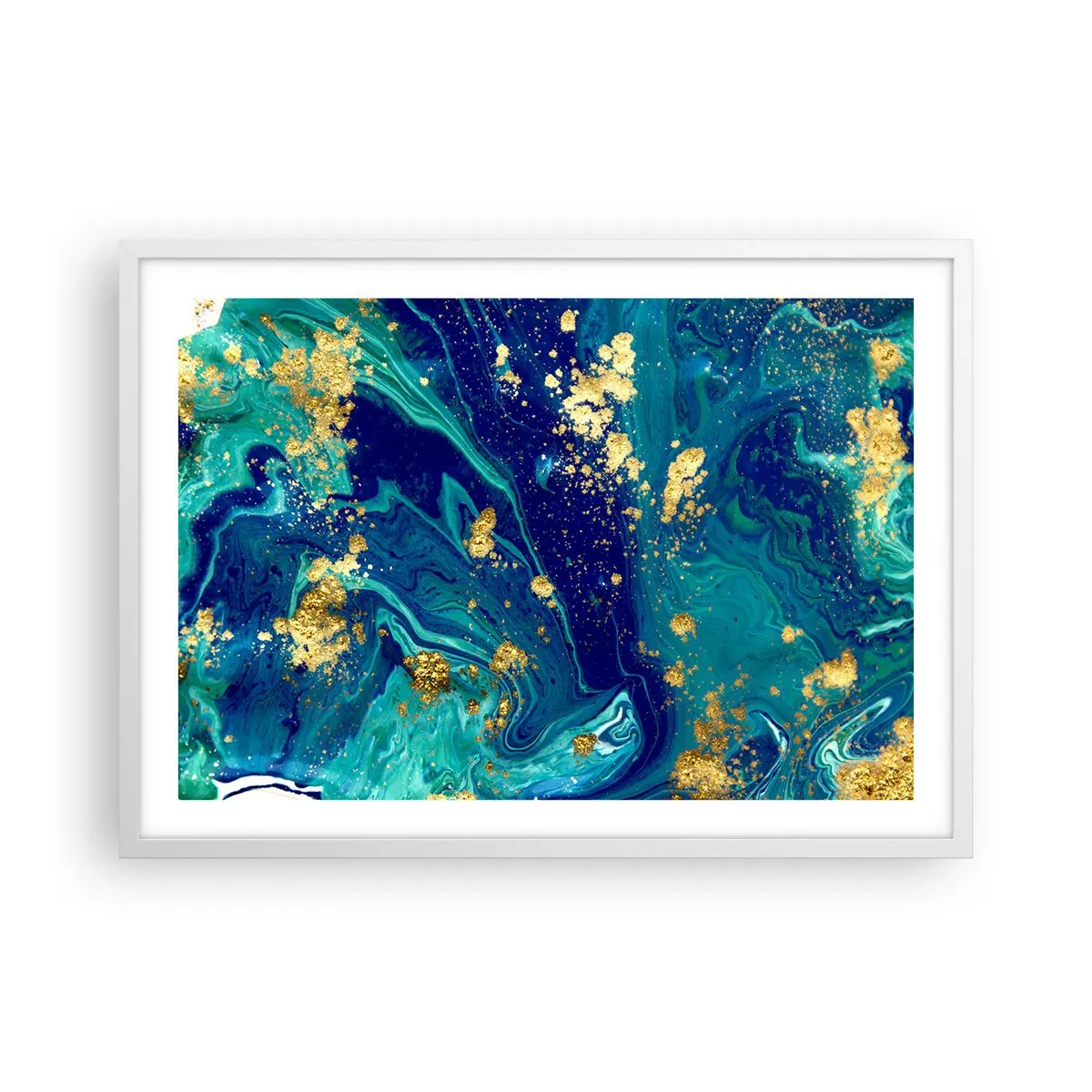 Affiche dans un cadre blanc - Poster - Les pétales du soleil - 70x50 cm