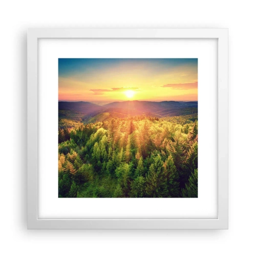 Affiche dans un cadre blanc - Poster - Monts et sommets - 30x30 cm