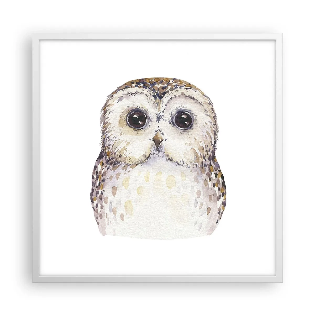 Affiche dans un cadre blanc - Poster - Regarde-moi dans les yeux - 60x60 cm