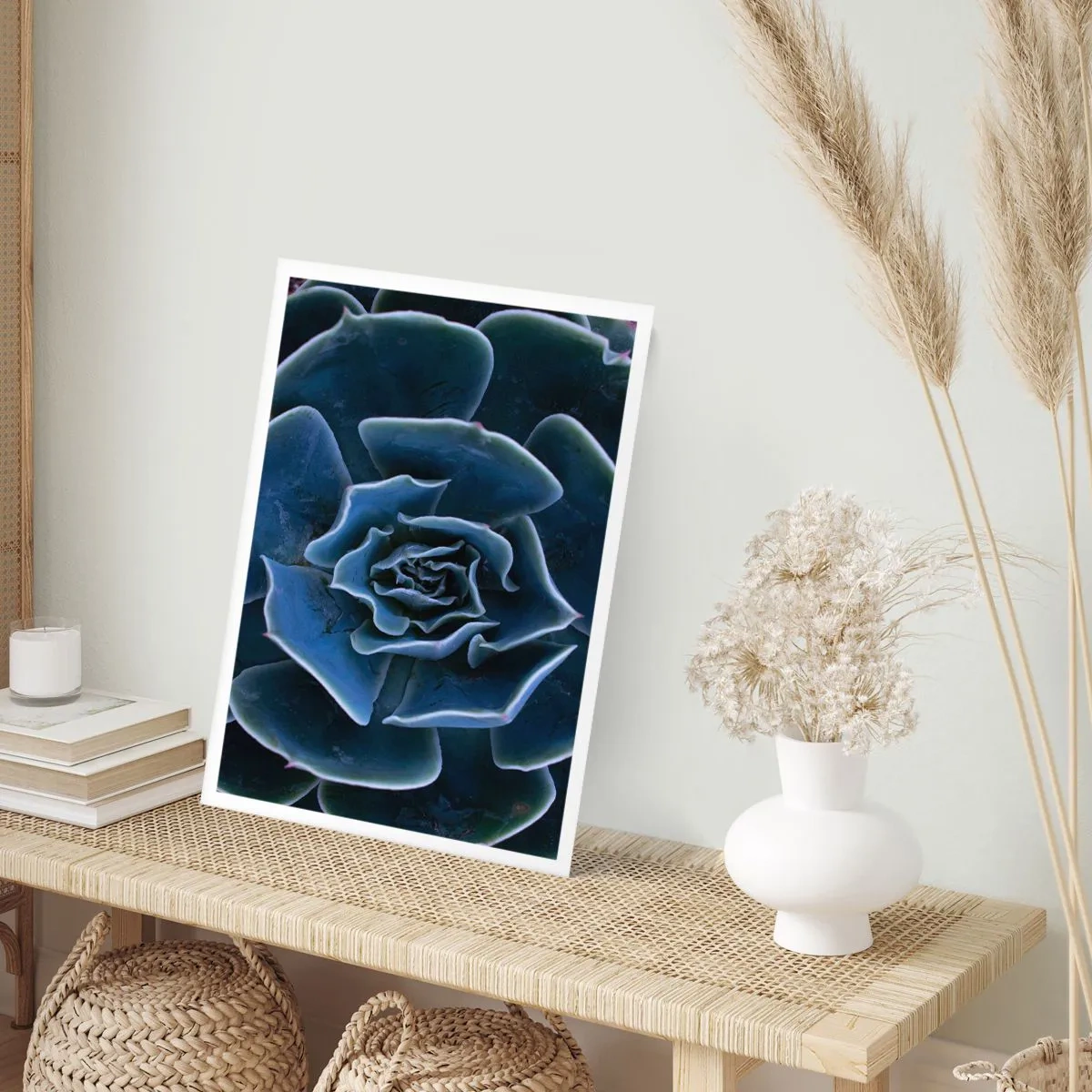 Affiche - Poster - Gros plan artistique d'un motif géométrique succulent - 50x70cm - Fleur du désert - Décoration murale moderne pour le salon et la chambre ARTTOR