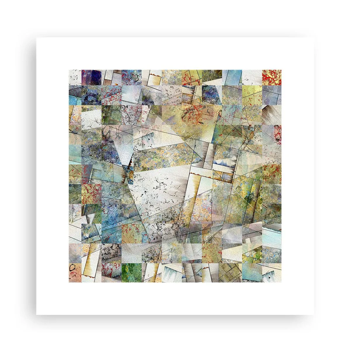 Affiche - Poster - Remaniement géométrique - 30x30 cm