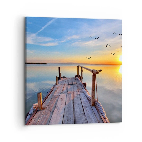 Impression sur toile - Image sur toile - Marcher droit vers le soleil - 70x70 cm