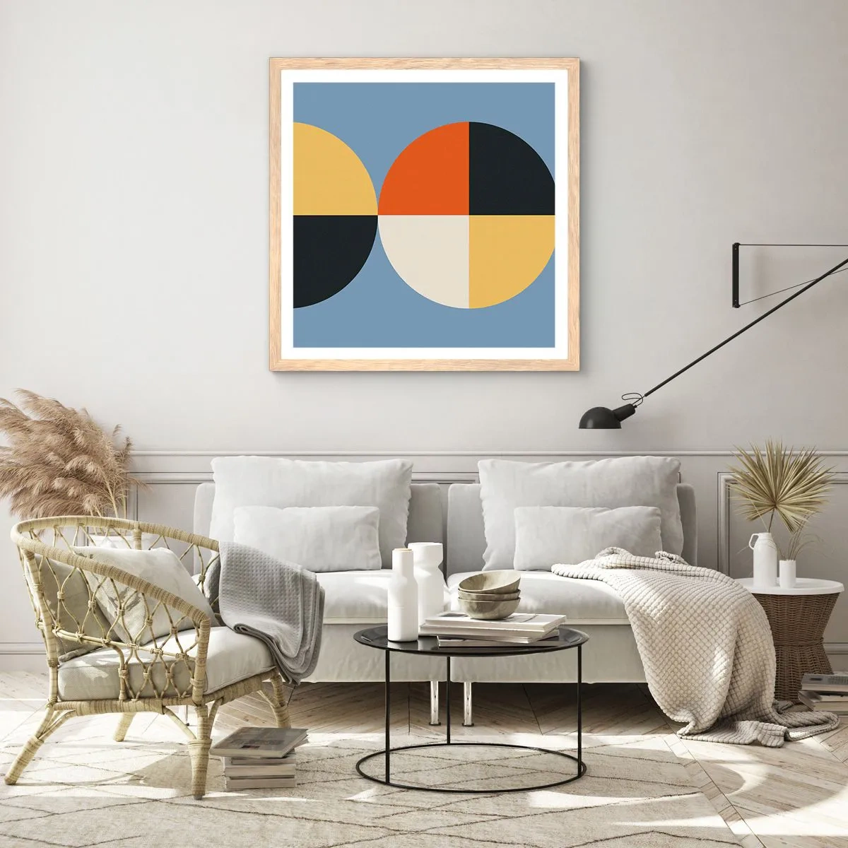 Affiche dans un chêne clair - Poster - Regarde et compte - 30x30 cm