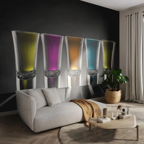 Papier Peint Photo Premium Canvas - Les couleurs de la joie - La gastronomie, Boissons, Lunettes - 200x140 cm