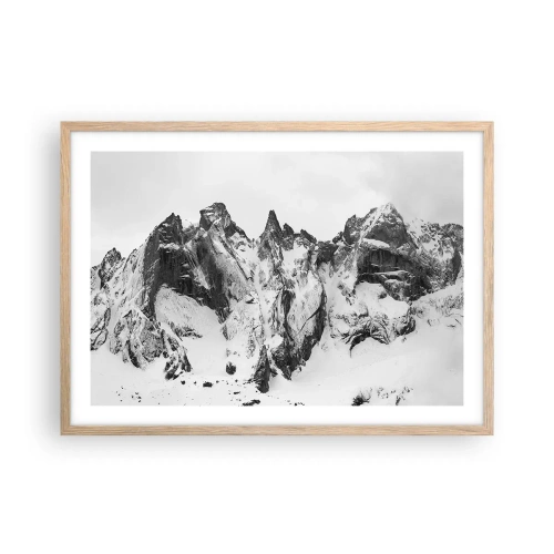 Affiche dans un chêne clair - Poster - Crête dangereuse de granit - 70x50 cm