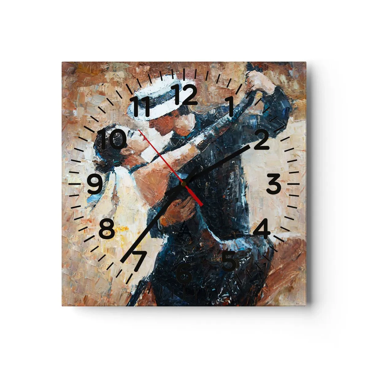 Horloge murale - Pendule murale - À la Rudolf Valentino - 30x30 cm