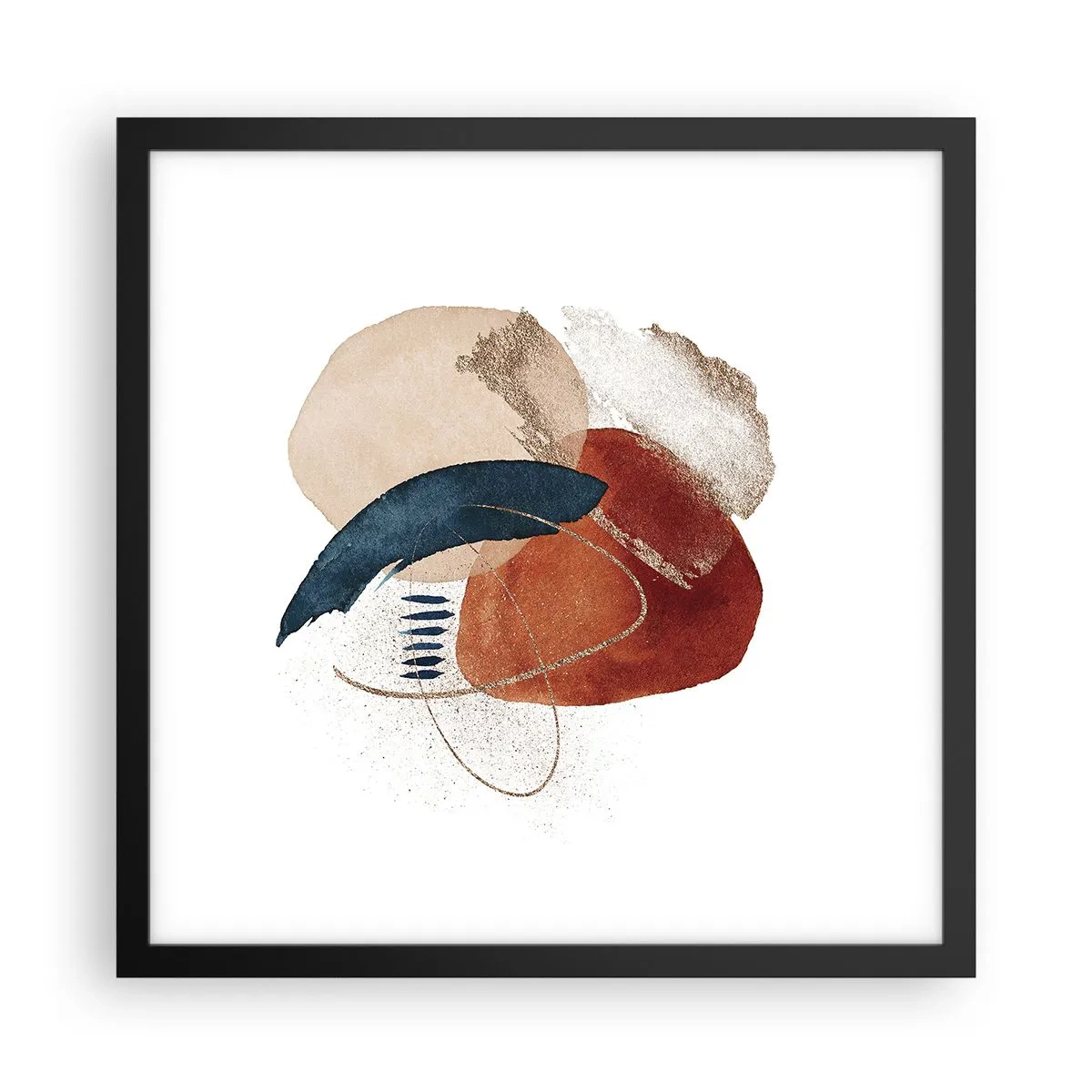 Affiche dans un cadre noir - Poster - Composition ovale - 40x40 cm