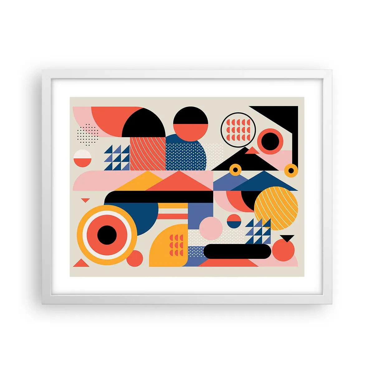 Affiche dans un cadre blanc - Poster - Composition : jouer - 50x40 cm