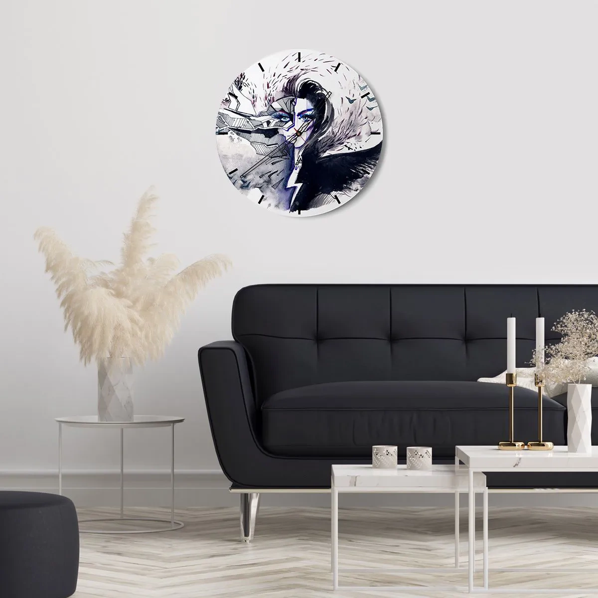 Horloge murale - Pendule murale - Démoniaque et belle - 30x30 cm