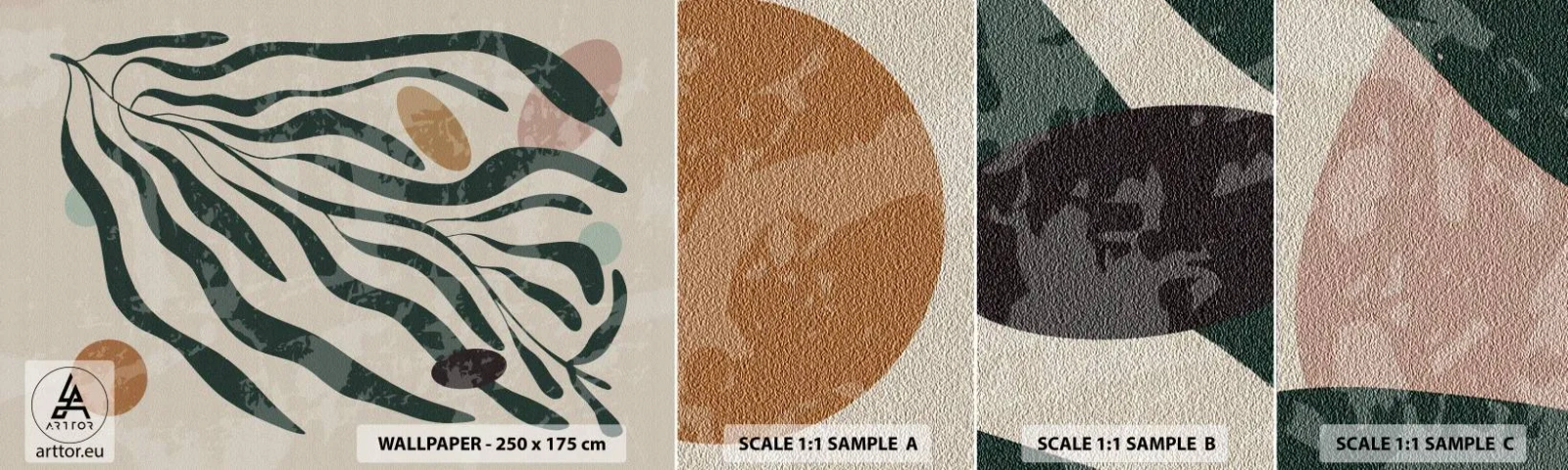 Échantillon de Papier Peint Autocollant Deluxe Sticker - Parmi la verdure - Bohème, Usine, Moderne - 100x30 cm