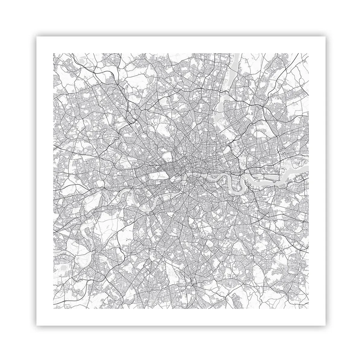 Affiche - Poster - Carte du labyrinthe londonien - 60x60 cm