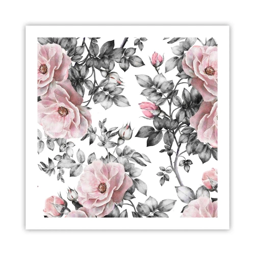 Affiche - Poster - Se perdre dans les fleurs des roses - 60x60 cm