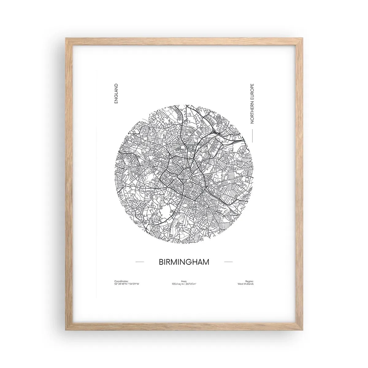 Affiche dans un chêne clair - Poster - Anatomie de Birmingham - 40x50 cm