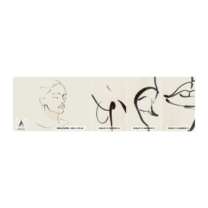Échantillon de Papier Peint Autocollant Deluxe Sticker - Une ligne certaine - Abstraction, Visage de femme, Linéaire - 100x30 cm
