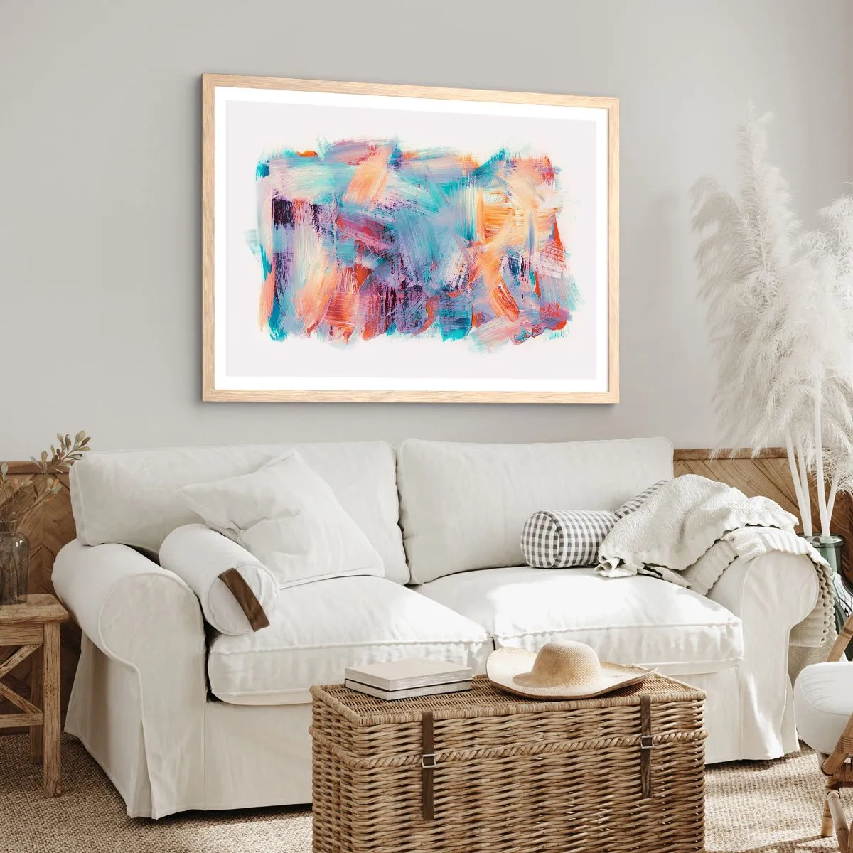 Affiche dans un chêne clair - Poster - Un désordre coloré - 40x30 cm