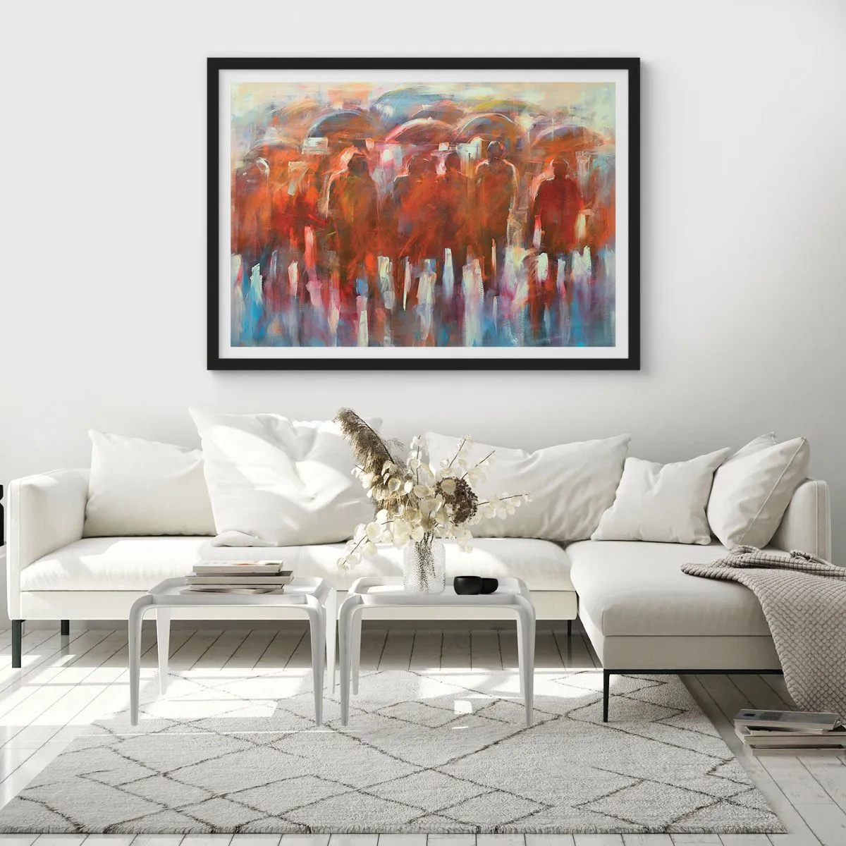 Affiche dans un cadre noir - Poster - Identiques sous la pluie et dans le brouillard - 50x40 cm