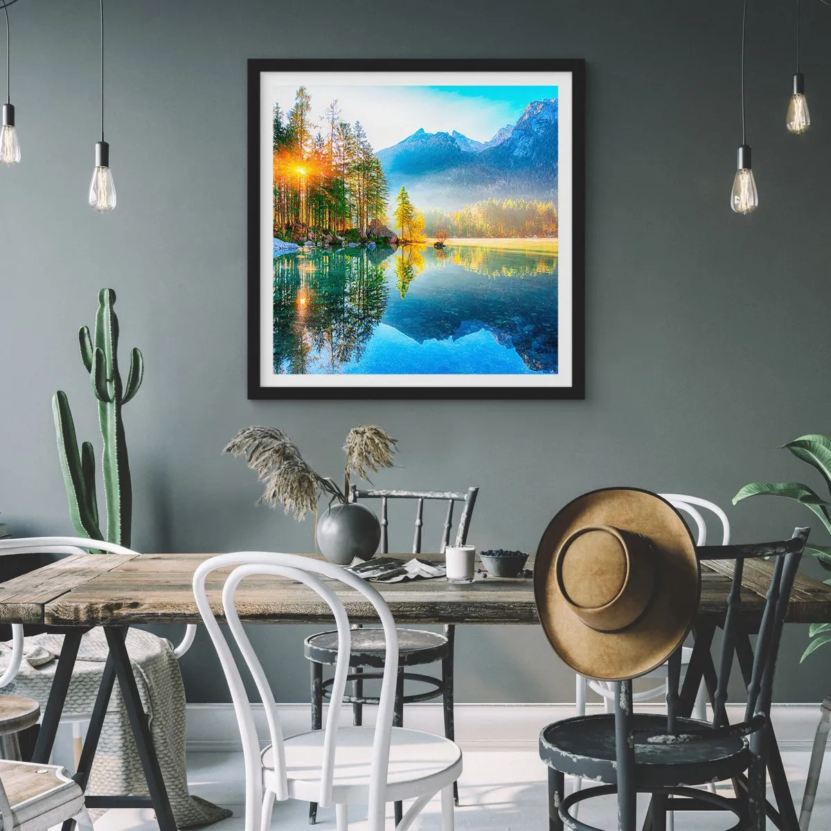 Affiche dans un cadre noir - Poster - Majesté et douceur - 30x30 cm