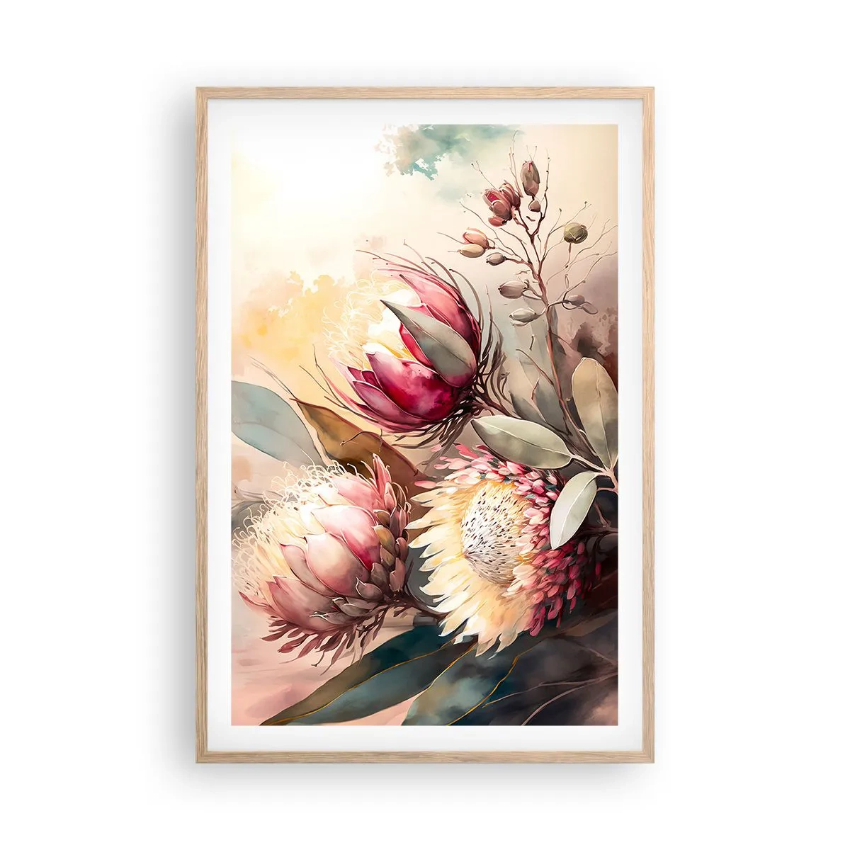 Affiche dans un chêne clair - Poster - De profil et de face - 61x91 cm