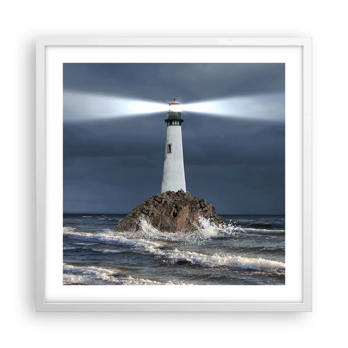 Affiche dans un cadre blanc - Poster - I… i… ici ! - 50x50 cm