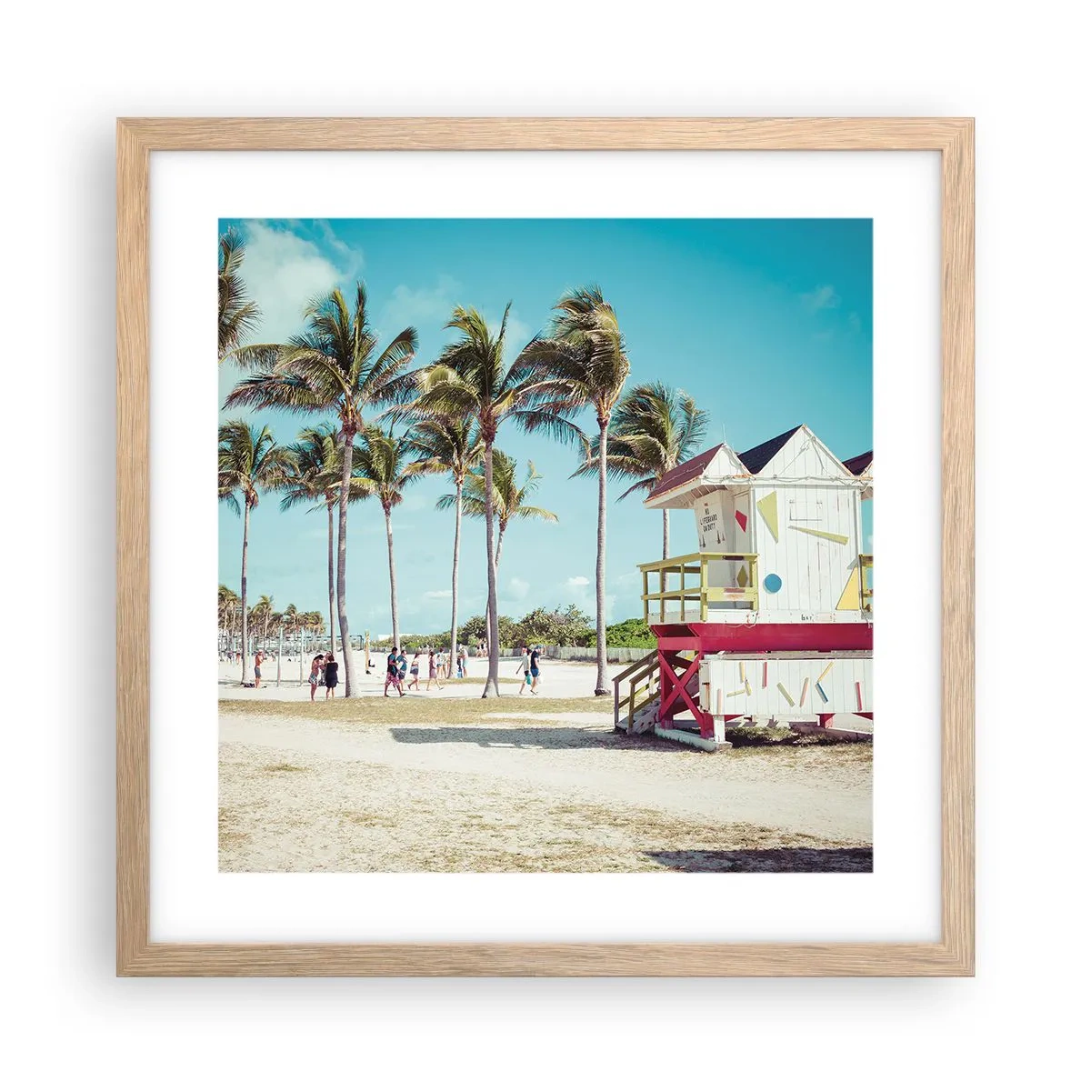 Affiche dans un chêne clair - Poster - Une belle journée devant toi - 40x40 cm