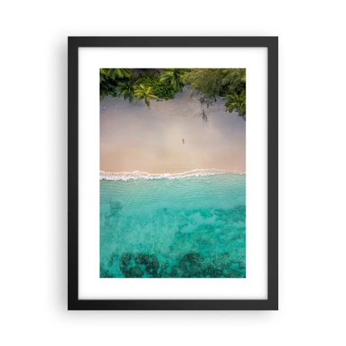 Affiche dans un cadre noir - Poster - Plage paradisiaque - 30x40 cm