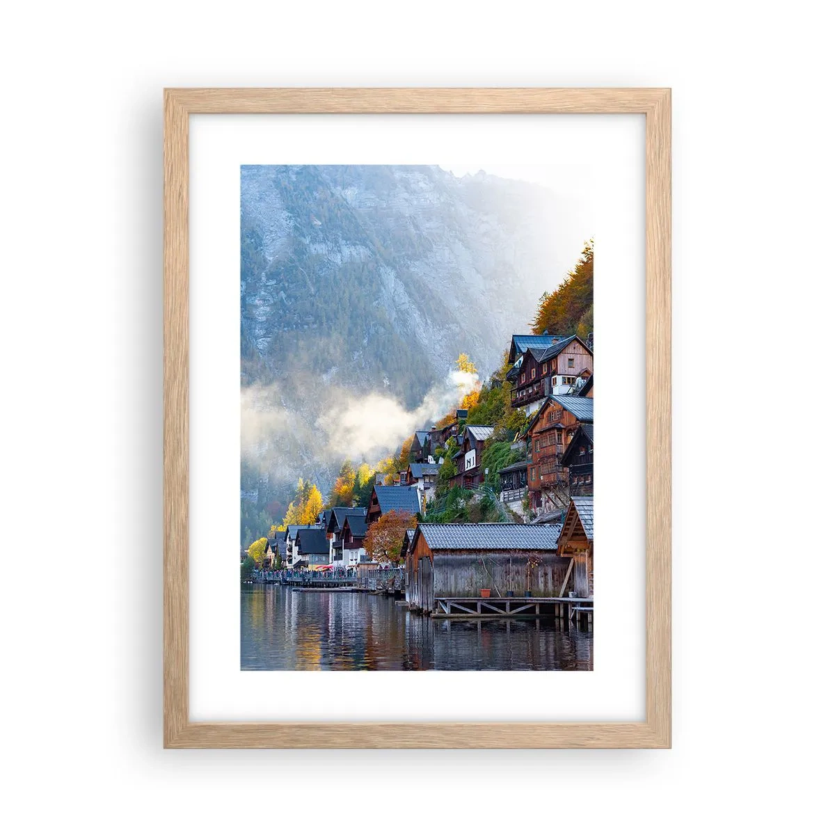 Affiche dans un chêne clair - Poster - Ambiance alpine - 30x40 cm