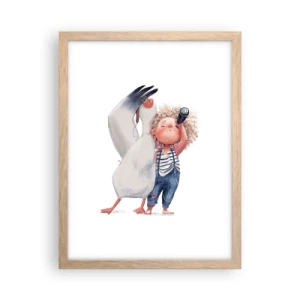 Affiche dans un chêne clair - Poster - Plan de grand voyage - 30x40 cm