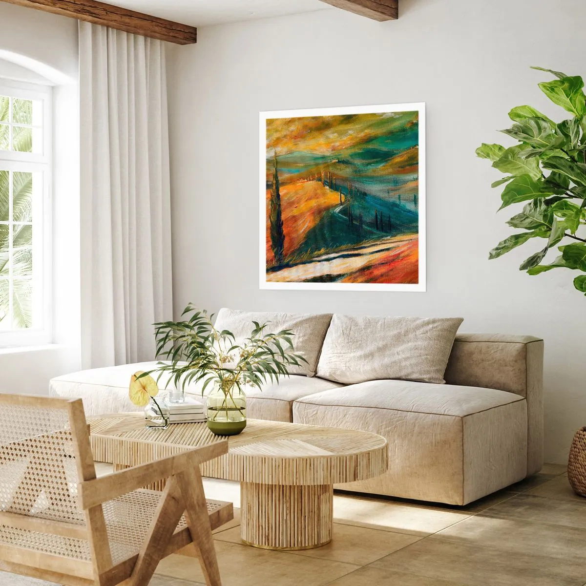 Affiche - Poster - paysage toscan - 60x60 cm