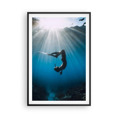 Affiche dans un cadre noir - Poster - Dans sous-marine - 61x91 cm