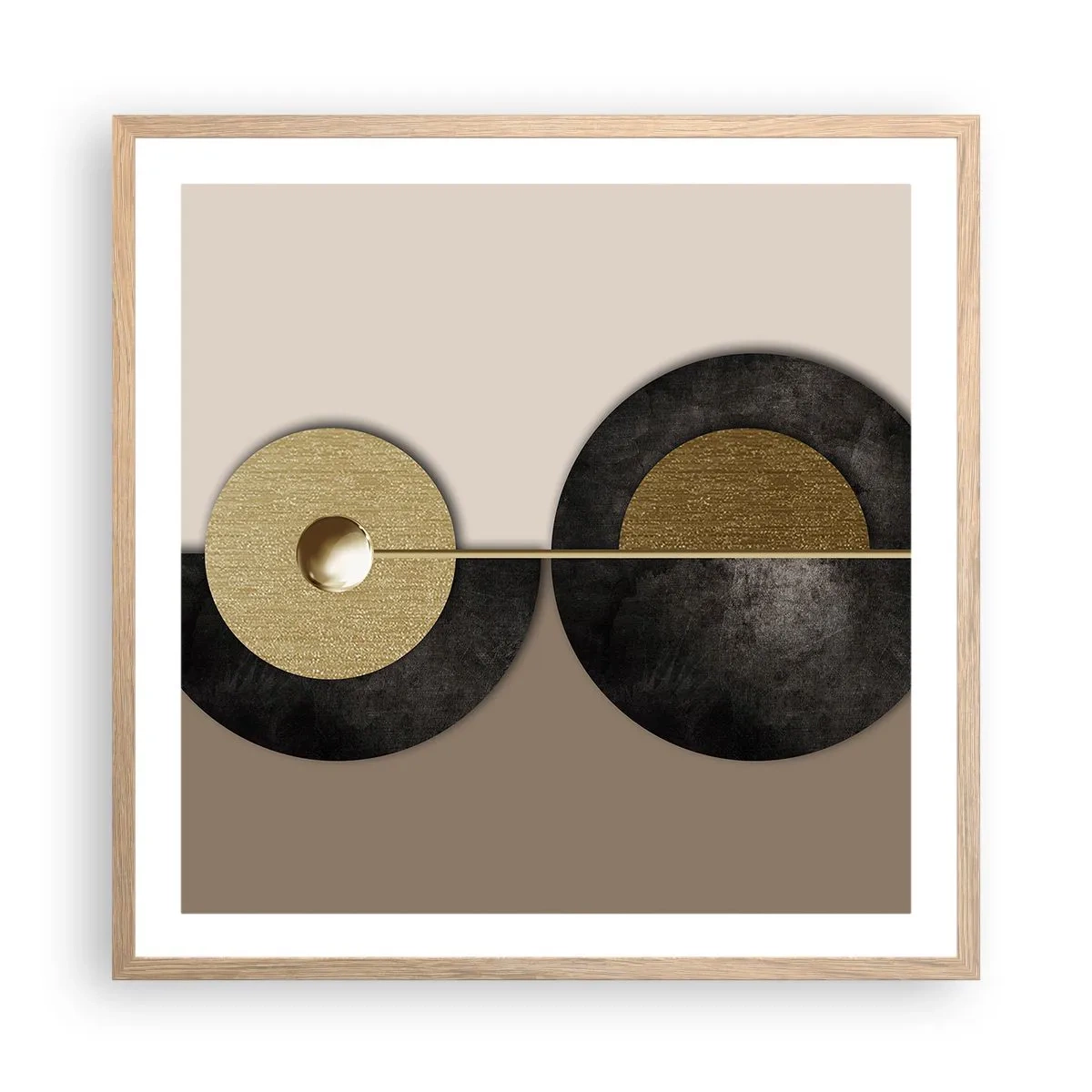 Affiche dans un chêne clair - Poster - Variations autour du cercle - 60x60 cm