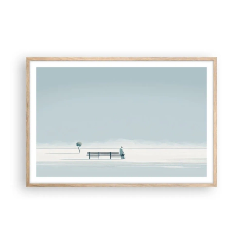 Affiche dans un chêne clair - Poster - Oui, j'attends. - 91x61 cm