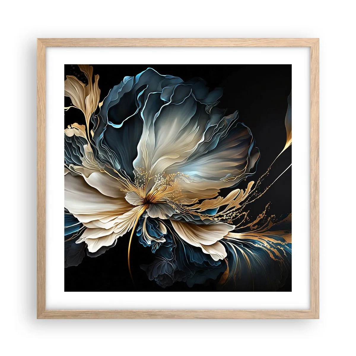 Affiche dans un chêne clair - Poster - Fleur de fougère de conte de fées - 50x50 cm